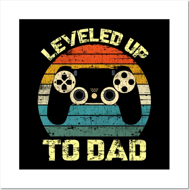 Leveled Up To Dad/ New Daddy gift/ Fathers Day Gift Wall Art by UranusArts